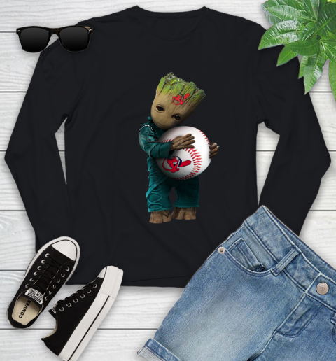 MLB Groot Guardians Of The Galaxy Baseball Sports Cleveland Indians Youth Long Sleeve 2