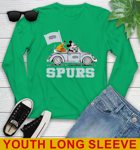 NBA Basketball San Antonio Spurs Pluto Mickey Driving Disney Shirt Youth Long Sleeve 7