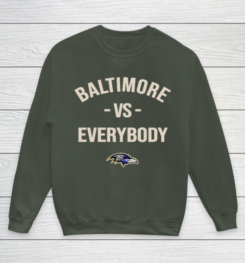 Baltimore Ravens Vs Everybody Youth Sweatshirt - Image 9