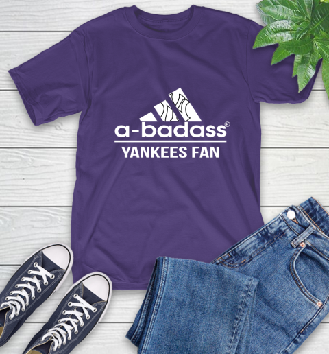 MLB A Badass New York Yankees Fan Adidas Baseball Sports T-Shirt 5