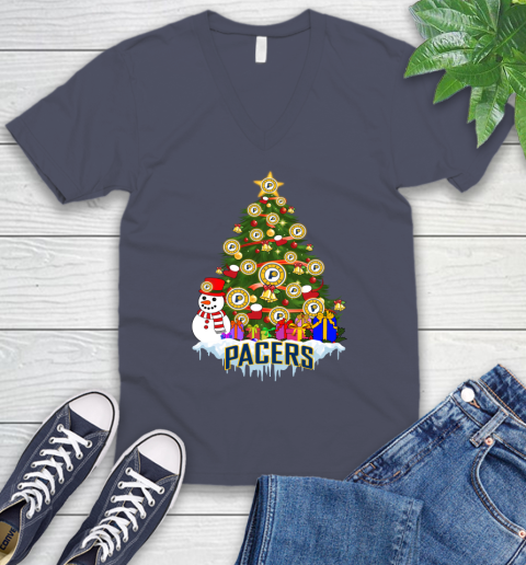 Indiana Pacers Merry Christmas NBA Basketball Sports V-Neck T-Shirt 8