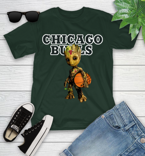Chicago Bulls NBA Basketball Groot Marvel Guardians Of The Galaxy Youth T-Shirt 5