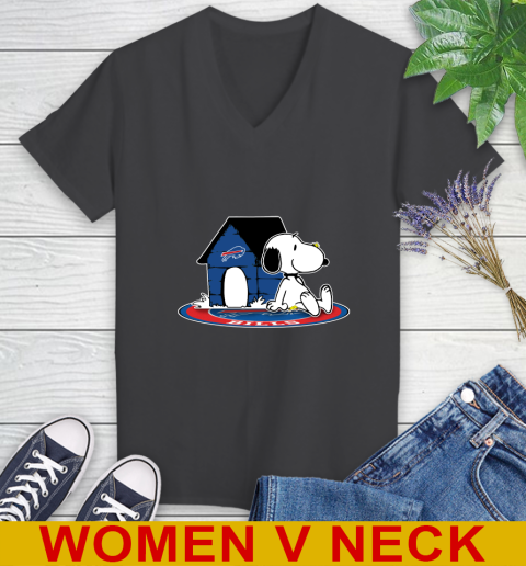NFL Football Buffalo Bills Snoopy The Peanuts Movie Shirt Women's V-Neck T-Shirt 9