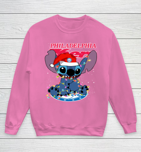 Philadelphia 76ers NBA noel stitch Basketball Christmas Youth Sweatshirt 3