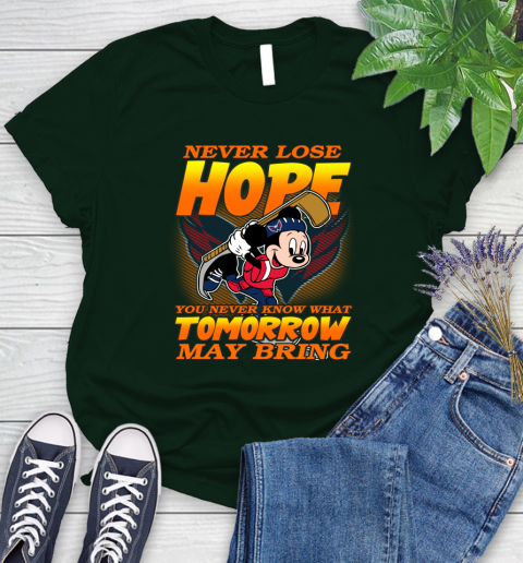 Washington Capitals NHL Hockey ootball Mickey Disney Never Lose Hope Women's T-Shirt 6