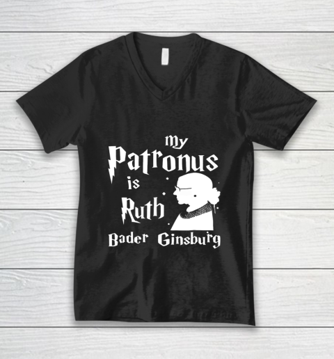 Notorious RBG Shirt  My Patronus is Ruth Bader Ginsburg V-Neck T-Shirt