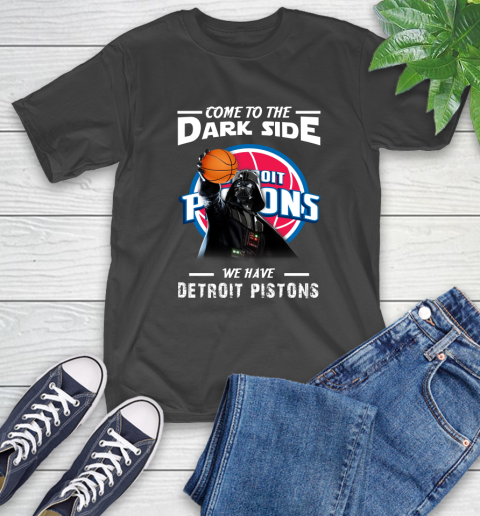 NBA Come To The Dark Side We Have Detroit Pistons Star Wars Darth Vader Basketball T-Shirt
