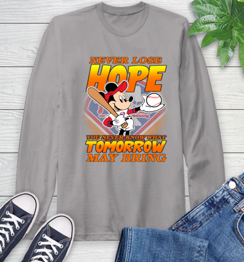 Philadelphia Phillies MLB Baseball Mickey Disney Never Lose Hope Long Sleeve T-Shirt 6