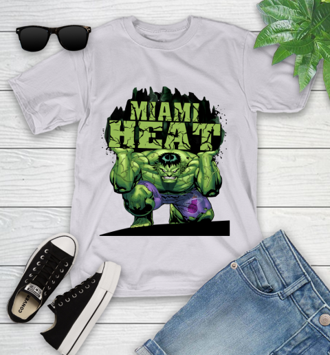 Miami Heat NBA Basketball Incredible Hulk Marvel Avengers Sports Youth T-Shirt 4