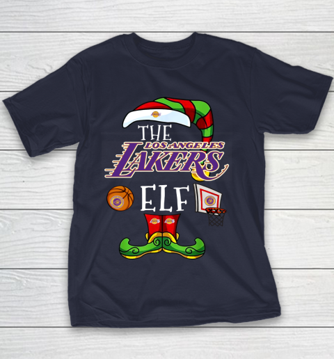 Los Angeles Lakers Christmas ELF Funny NBA Youth T-Shirt 2