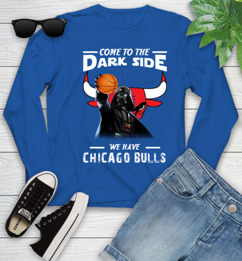 NBA Come To The Dark Side We Have Chicago Bulls Star Wars Darth Vader Basketball Youth Long Sleeve 10