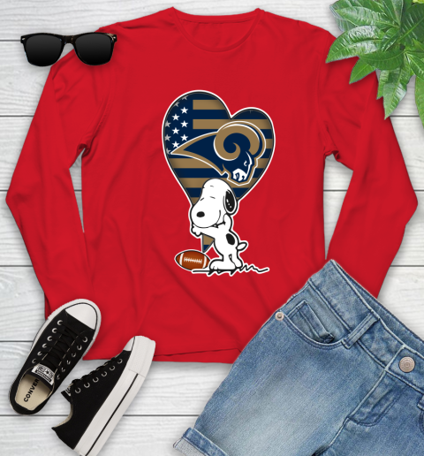 Los Angeles Rams NFL Football The Peanuts Movie Adorable Snoopy Youth Long Sleeve 11