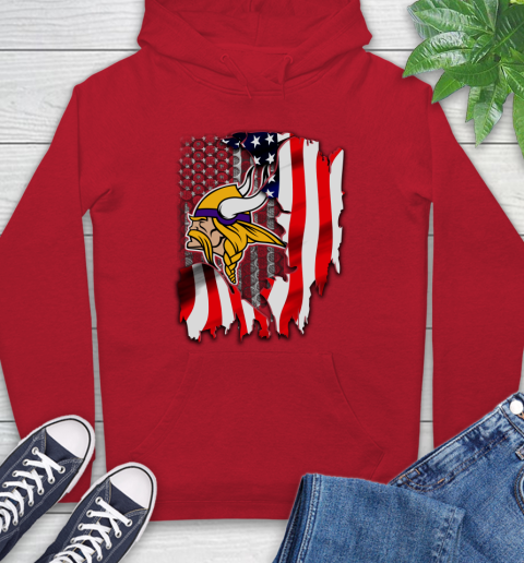 Minnesota Vikings NFL Football American Flag Hoodie 10