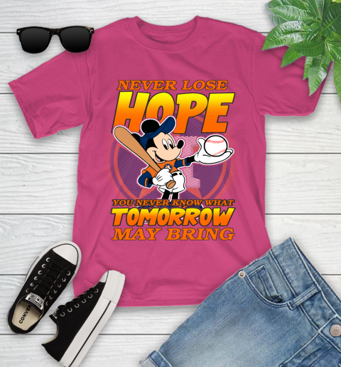 Houston Astros MLB Baseball Mickey Disney Never Lose Hope Youth T-Shirt 11
