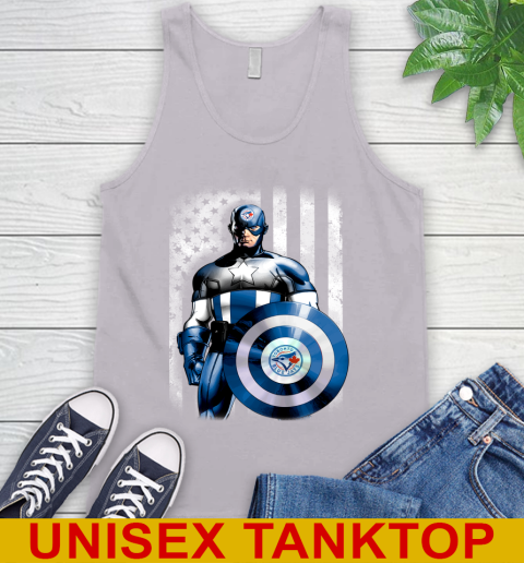 Toronto Blue Jays MLB Baseball Captain America Marvel Avengers American Flag Shirt Tank Top 3