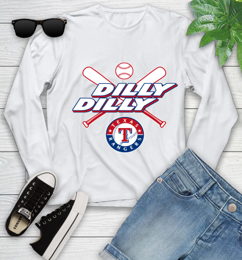 MLB Texas Rangers Dilly Dilly Baseball Sports Youth Long Sleeve