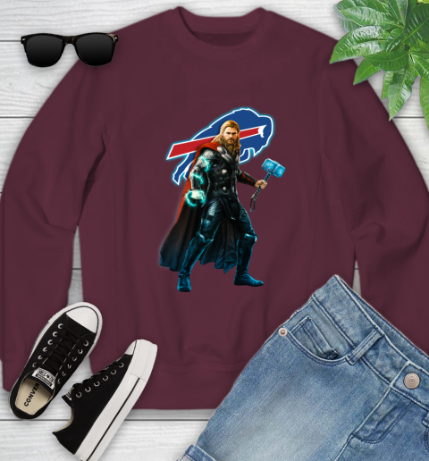 NFL Thor Avengers Endgame Football Buffalo Bills Youth Sweatshirt 5