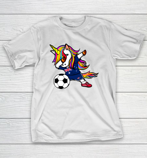 Dabbing Unicorn Australia Football Australian Flag Soccer T-Shirt