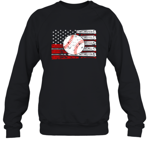 Vintage Baseball American Flag Shirt 4th Of July Gifts Sweatshirt