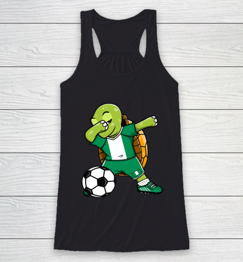 Dabbing Turtle Nigeria Soccer Fans Jersey Nigerian Football Racerback Tank