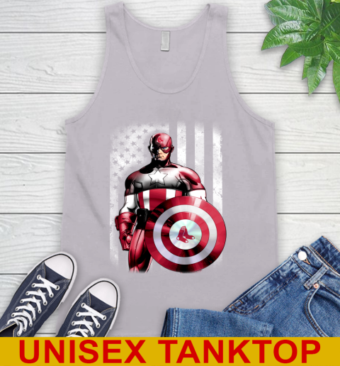 Boston Red Sox MLB Baseball Captain America Marvel Avengers American Flag Shirt Tank Top 3