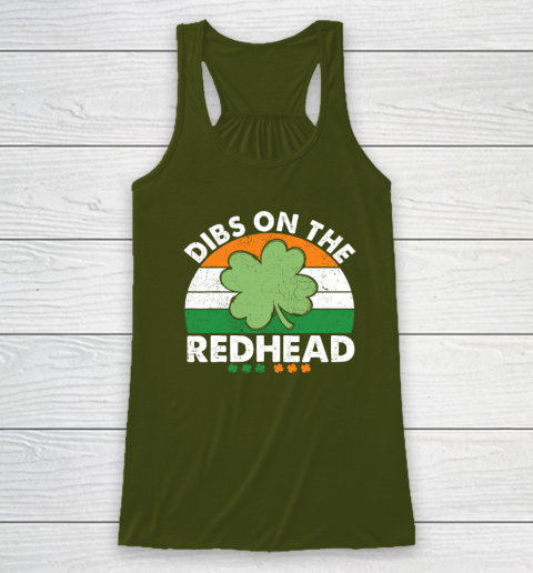 Dibs On The Redhead Funny St Patricks Day Drinking Racerback Tank 2