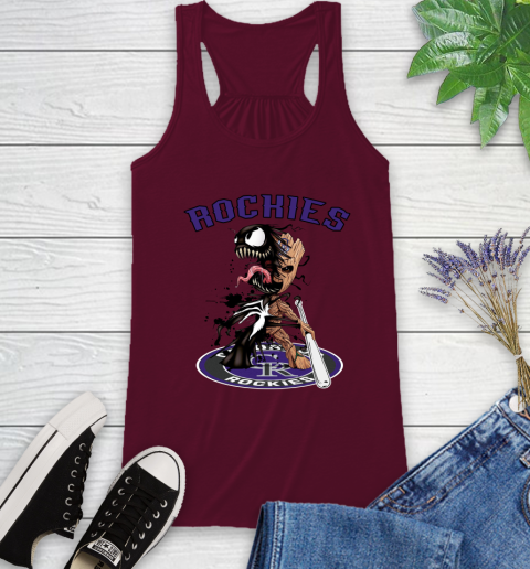 MLB Colorado Rockies Baseball Venom Groot Guardians Of The Galaxy Racerback Tank 3