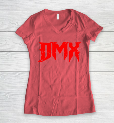 DMX Red Logo Women's V-Neck T-Shirt 4