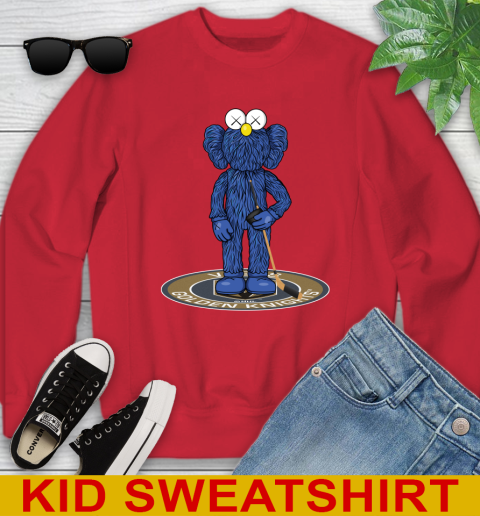 NHL Hockey Vegas Golden Knights Kaws Bff Blue Figure Shirt Youth Sweatshirt 8