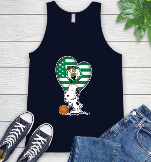 Boston Celtics NBA Basketball The Peanuts Movie Adorable Snoopy Tank Top 3