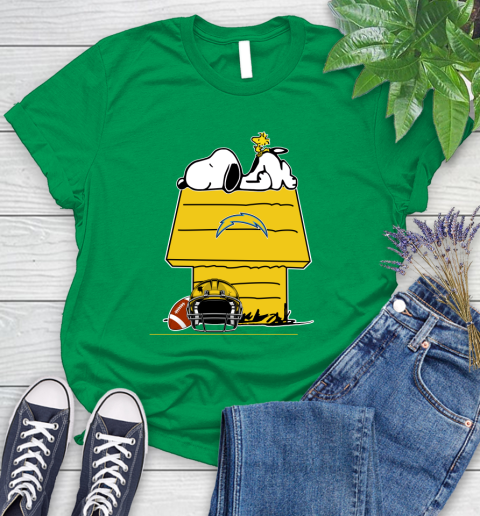 Los Angeles Chargers NFL Football Snoopy Woodstock The Peanuts Movie Women's T-Shirt 6