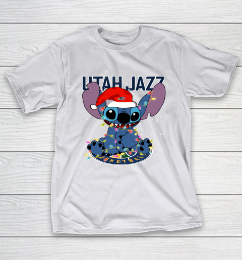 Utah Jazz NBA noel stitch Basketball Christmas T-Shirt 9