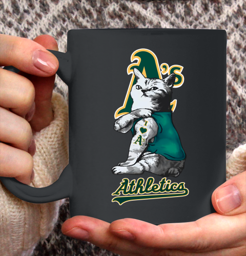 MLB Baseball My Cat Loves Oakland Athletics Ceramic Mug 11oz 2