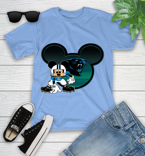 NFL Carolina Panthers Mickey Mouse Disney Football T Shirt Youth T-Shirt 11