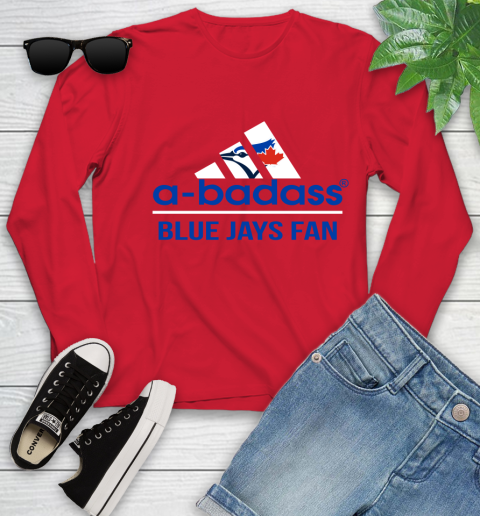 MLB A Badass Toronto Blue Jays Fan Adidas Baseball Sports Youth Long Sleeve 11