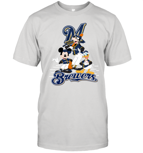Milwaukee Brewers Mickey Donald And Goofy Baseball Unisex Jersey Tee