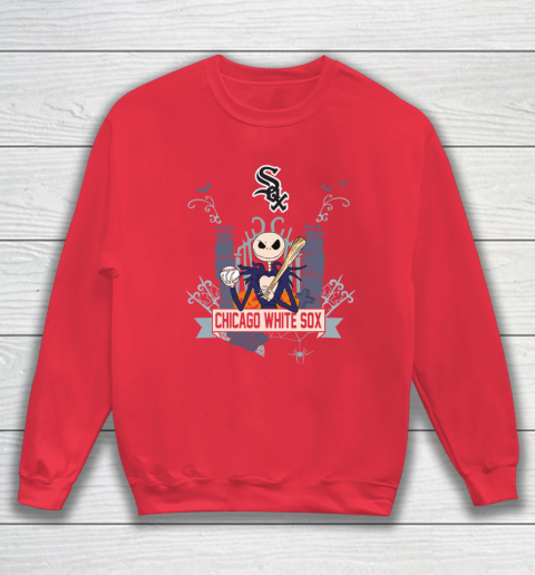 MLB Chicago White Sox Baseball Jack Skellington Halloween Sweatshirt 7