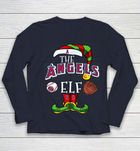 Los Angeles Angels Christmas ELF Funny MLB Youth Long Sleeve 2