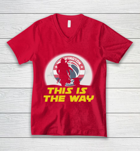 Washington Wizards NBA Basketball Star Wars Yoda And Mandalorian This Is The Way V-Neck T-Shirt 6