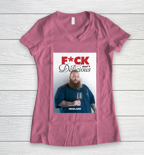 Fuck That's Delicious Shirt Women's V-Neck T-Shirt 7