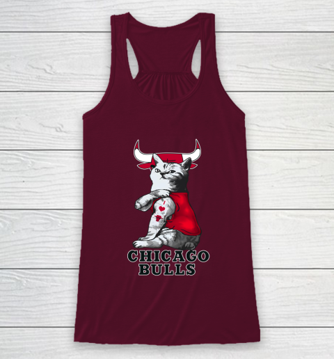 NBA Basketball My Cat Loves Chicago Bulls Racerback Tank 2