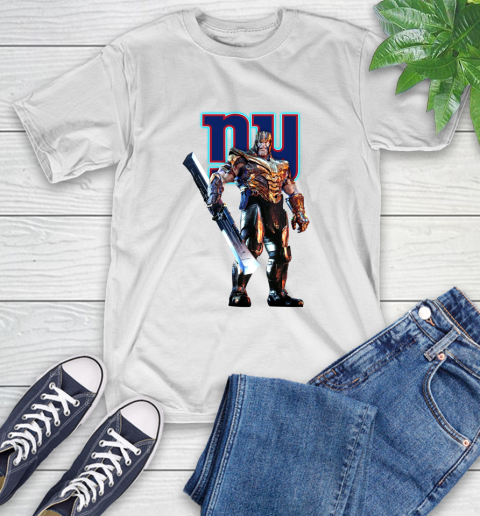 NFL Thanos Gauntlet Avengers Endgame Football New York Giants T-Shirt