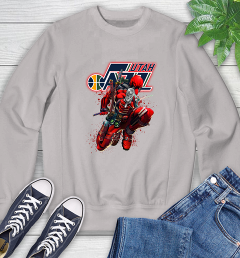 NBA Deadpool Marvel Comics Sports Basketball Utah Jazz Sweatshirt 12