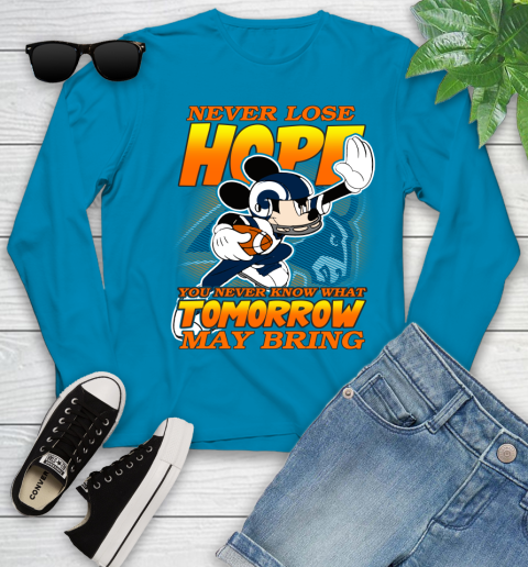 Los Angeles Rams NFL Football Mickey Disney Never Lose Hope Youth Long Sleeve 8