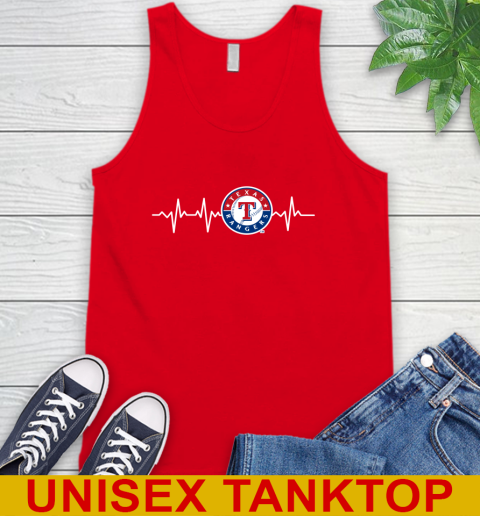 Texas Rangers MLB Baseball Heart Beat Shirt Tank Top 5
