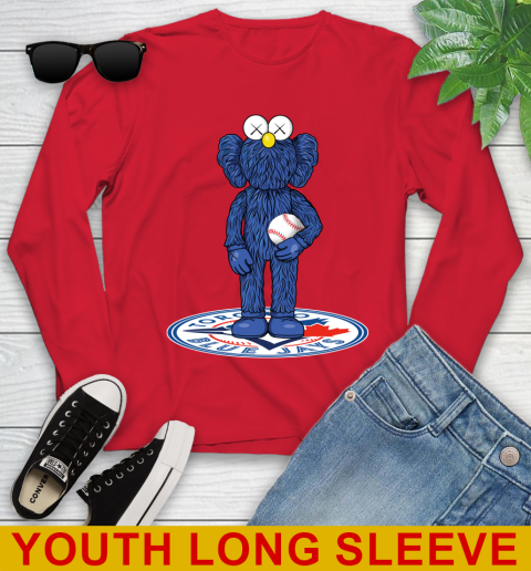 MLB Baseball Toronto Blue Jays Kaws Bff Blue Figure Shirt Youth Long Sleeve 11