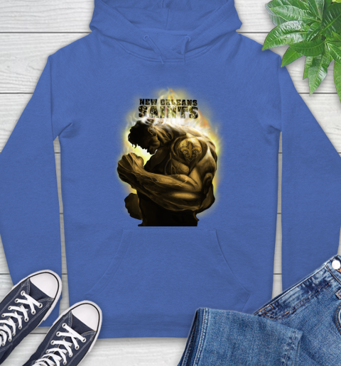 New Orleans Saints NFL Football Hulk Marvel Avengers Sports Hoodie 9