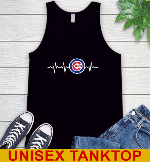 Chicago Cubs MLB Baseball Heart Beat Shirt Tank Top