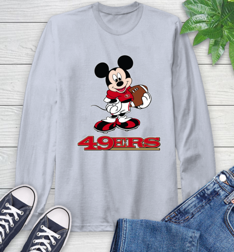 NFL Football San Francisco 49ers Cheerful Mickey Mouse Shirt Long Sleeve T-Shirt 6