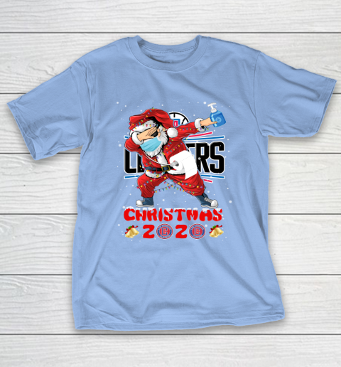 LA Clippers Funny Santa Claus Dabbing Christmas 2020 NBA T-Shirt 10